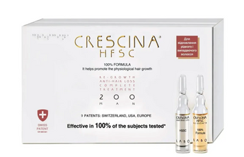 Hajn&ouml;vesztő &eacute;s hajhull&aacute;s elleni term&eacute;k f&eacute;rfiaknak HFSC Transzdermikus Teljes Kezel&eacute;s 200 Crescina, 10+10 ampulla UA00816 фото