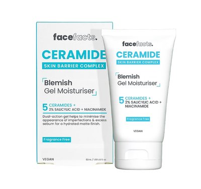 Face Facts Ceramide Blemish Gel Moisturiser - Зволожуючий гель з керамідами для шкіри обличчя з запальними елементами 464684 фото