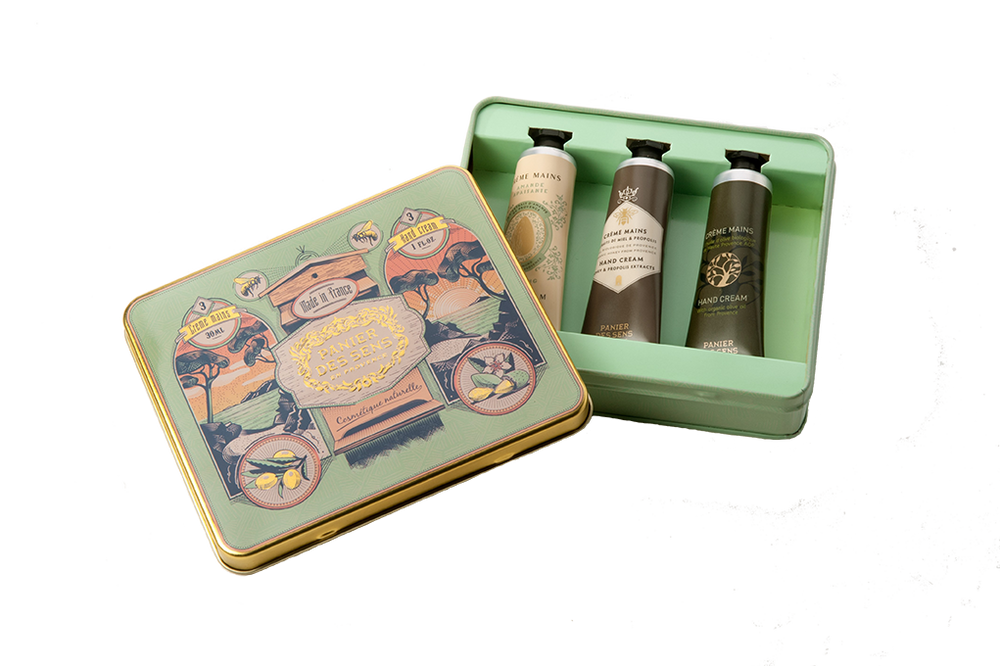 INTEMPORELS Tin box 3 Hand creams 30ml (1 fl.oz.) Almond Honey Grape INT21002 фото