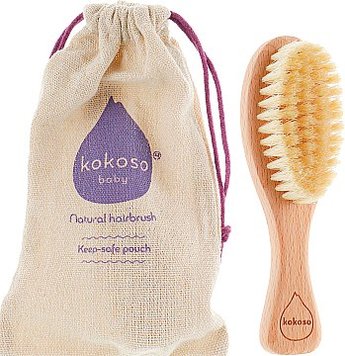 Дерев'яна щітка для волосся із натуральної щетини - Kokoso Baby Natural Baby Hairbrush Kok1 фото