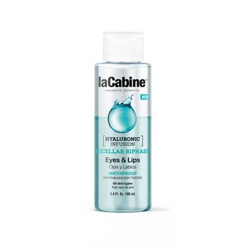 LaCabine micellar biphasic remover with hyaluronic acid for removing makeup from eyes and lips