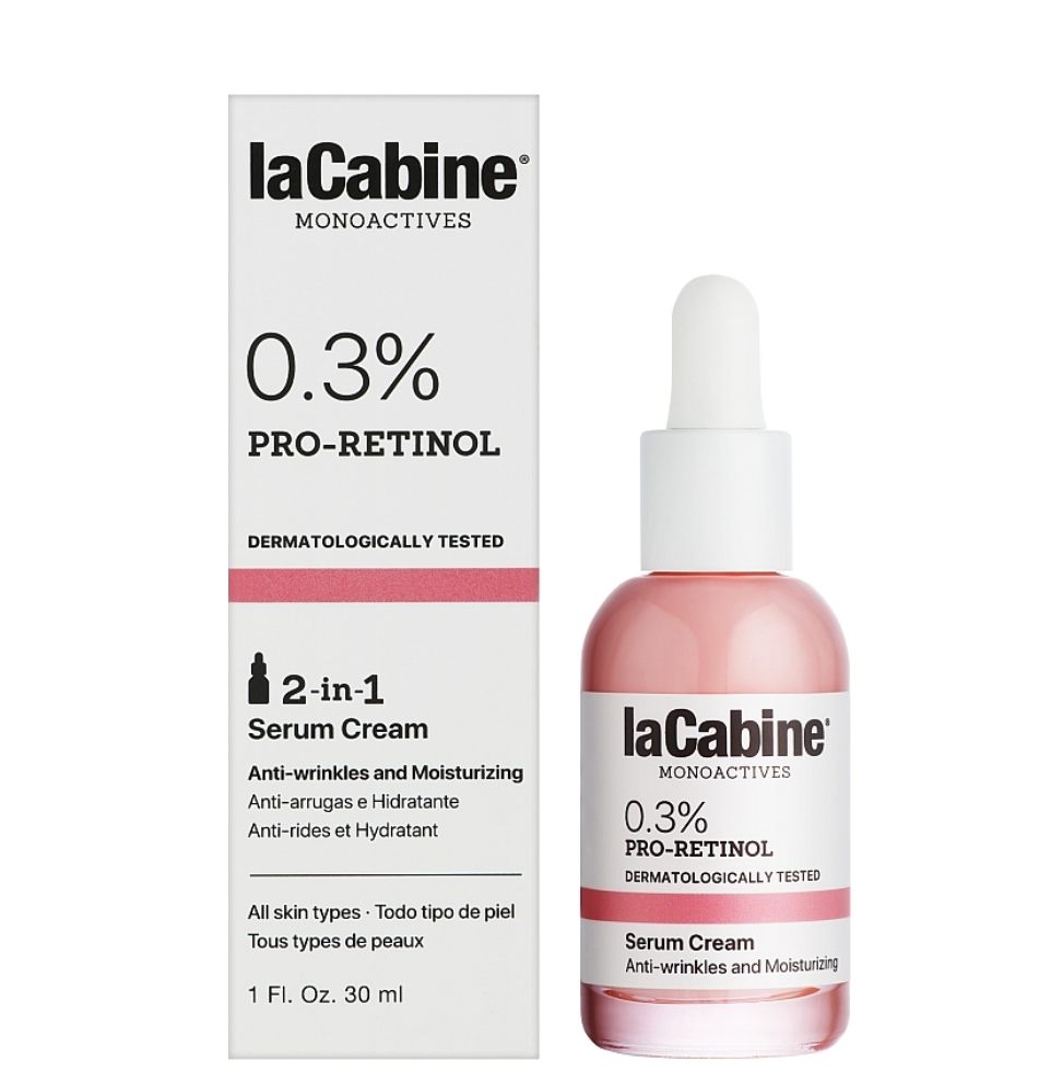 LaCabine 0.3% Pro-Retinol 2 in 1 - Moisturizing cream-serum against facial wrinkles, 0.3% pro-retinol