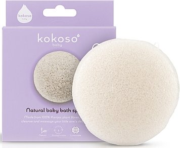 Натуральна дитяча губка для купання з конжаку - Kokoso Baby Natural Baby Bath Sponge Kok8 фото